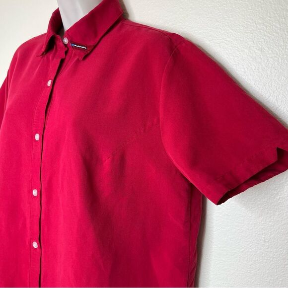 Vintage Crest McDonalds Uniform Shirt Womens Short Sleeve Red Button Down Medium - Picture 4 of 15